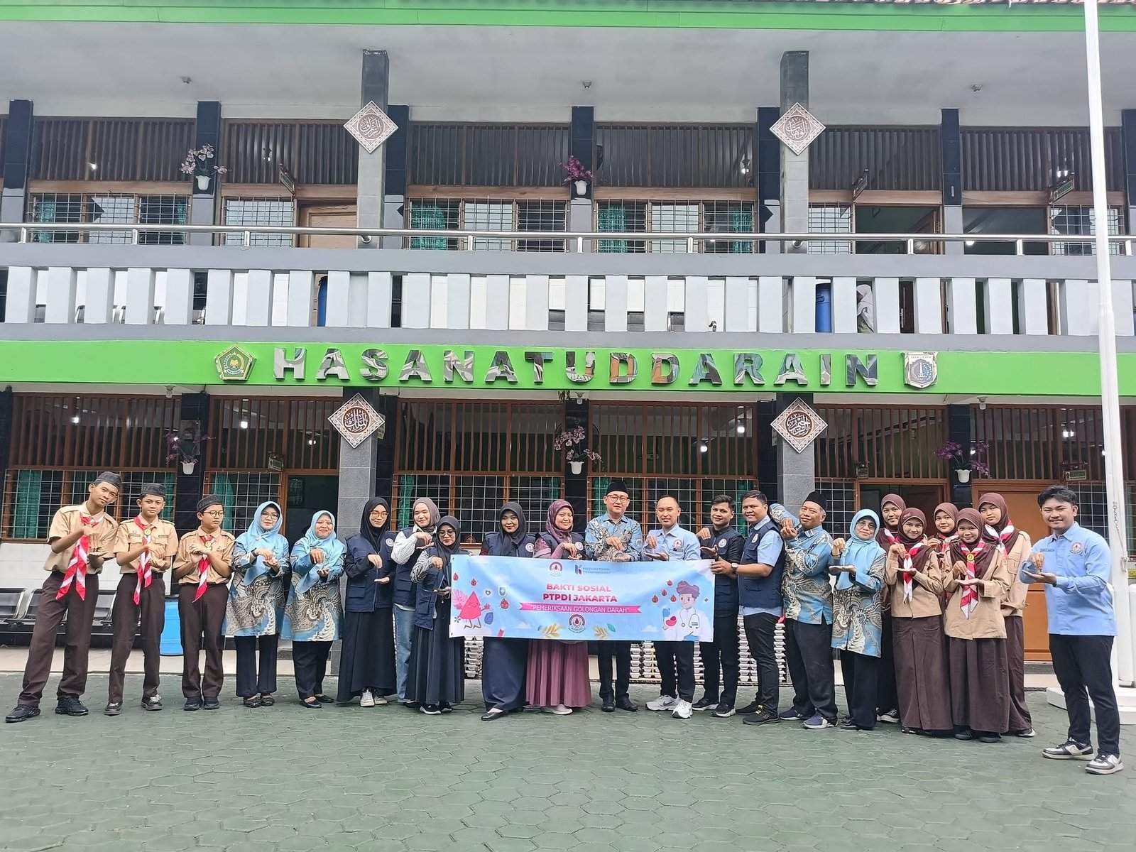Kerja Sama Madrasah Hasanatuddarain dan PTPDI DKI Jakarta, Hadirkan Cek Gratis Golongan Darah